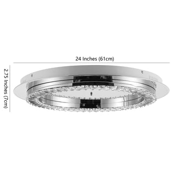 Cristal Integrated Iron/Crystal Glam LED Flush Mount - JONATHAN Y